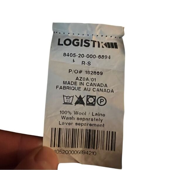 Logistik black 100% wool v neck uniform sweater - Picture 3 of 6